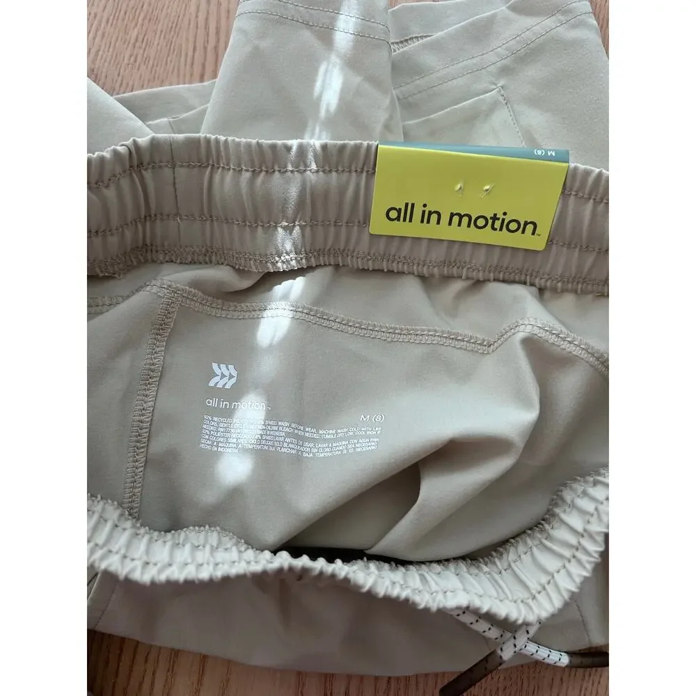 New Boys All in Motion Adventure Cargo Shorts Or Swim Trunks Tan Khaki Medium 8